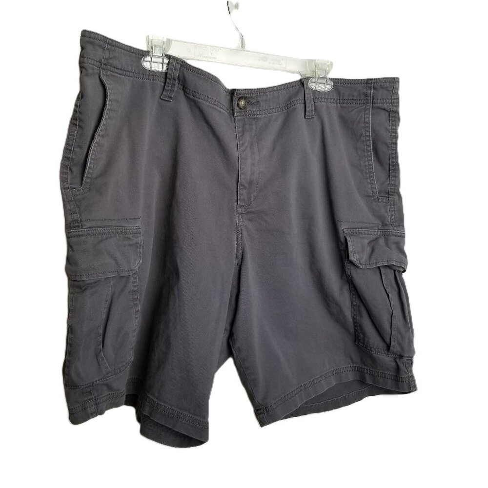 George Mens Cargo Shorts Size 44 Charcoal Gray Cotton Stretch Utility Pockets